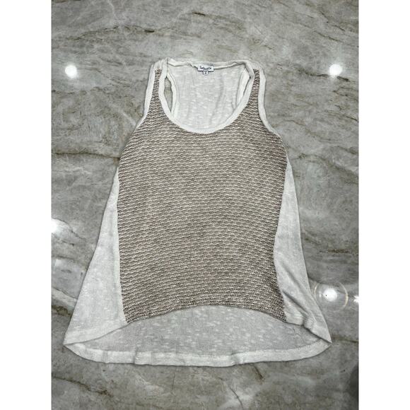 NEW Splendid Knit Tank Top | Cream Textured Sleeveless | XS - Picture 3 of 9